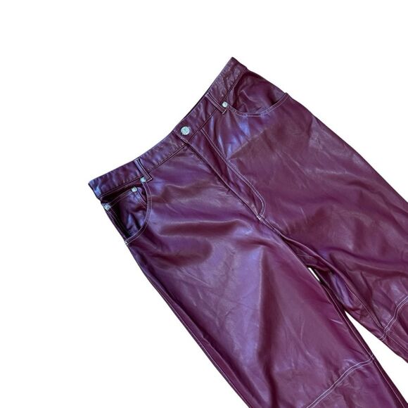 Revolve Free People We The Free Burgundy The It Factor Vegan Leather Pant - Picture 4 of 7